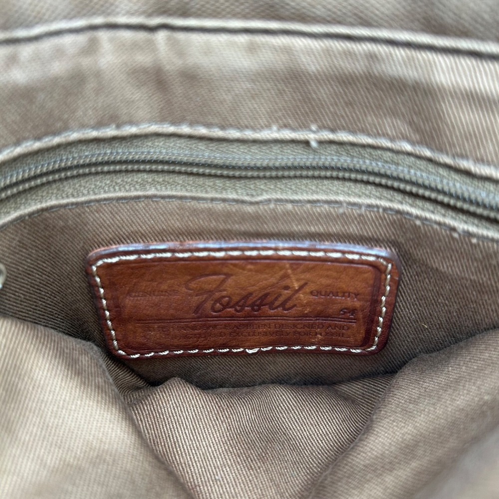 Fossil Original Premium Durable Canvas Crossbody Bag No. 54 Brown Leather Trim - Picture 8 of 13